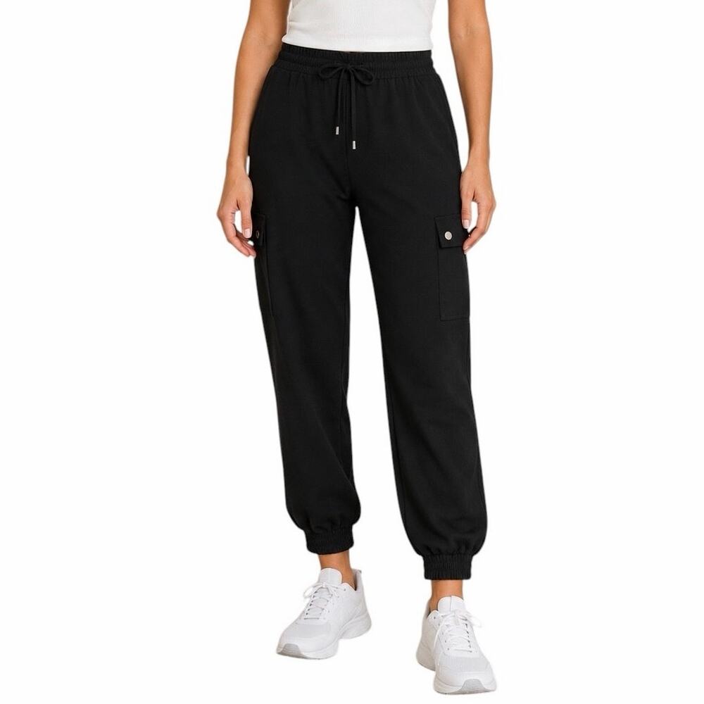 Calvin Klein Cargo Jogger Pants Size XL Drawstring Utility Stretch Black Travel